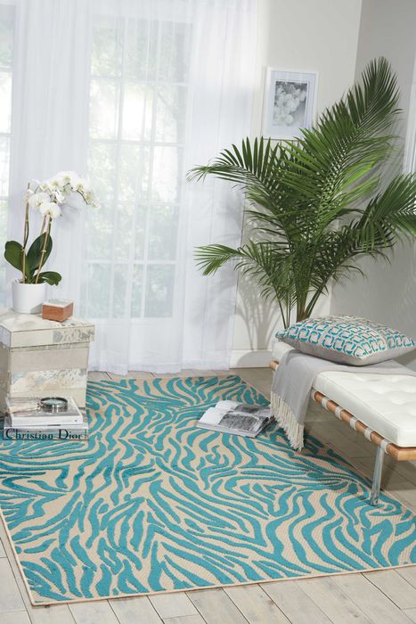 Nourison ALOHA Blue 53 X 75 Area Rug 99446242488 805-95882 Image 1