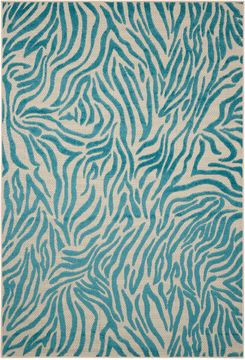 Nourison ALOHA Blue Rectangle 5x7 ft polypropylene Carpet 95882
