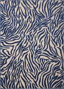 Nourison Aloha Blue Rectangle 4x6 ft Polypropylene Carpet 95886