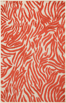 Nourison Aloha Red Rectangle 3x4 ft Polypropylene Carpet 95894
