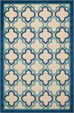 Nourison Aloha Blue Rectangle 3x4 ft Polypropylene Carpet 95909