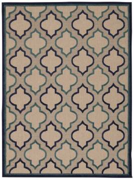 Nourison Aloha Blue Rectangle 4x6 ft Polypropylene Carpet 95910