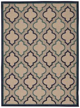 Nourison Aloha Blue Rectangle 8x10 ft Polypropylene Carpet 95912