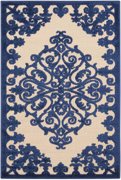 Nourison Aloha Blue Rectangle 3x4 ft Polypropylene Carpet 95929