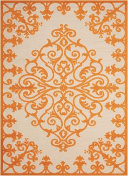 Nourison Aloha Orange Rectangle 8x10 ft Polypropylene Carpet 95936