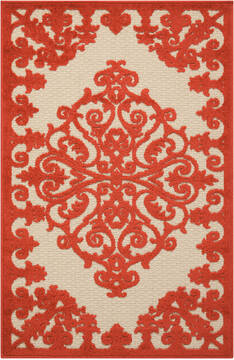 Nourison Aloha Red Rectangle 3x4 ft Polypropylene Carpet 95938