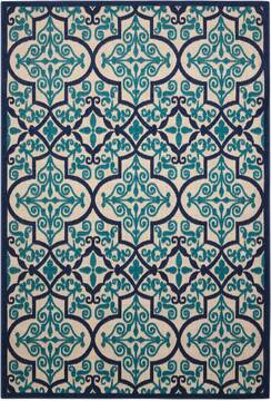 Nourison Aloha Blue Rectangle 5x7 ft Polypropylene Carpet 95948