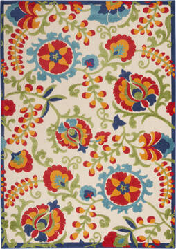 Nourison Aloha Multicolor Rectangle 4x6 ft Polypropylene Carpet 95967