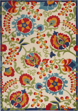 Nourison Aloha Multicolor Rectangle 5x7 ft Polypropylene Carpet 95968