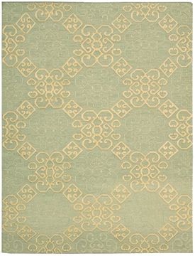 Nourison AMBROSE Green Rectangle 8x11 ft Wool Carpet 95985
