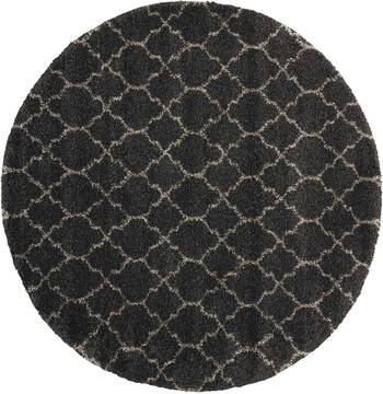 Nourison Amore Grey Round 7 to 8 ft Polypropylene Carpet 96074