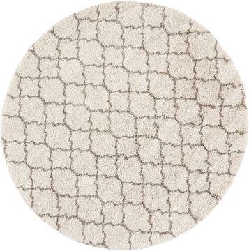 Nourison Amore Beige Round 7 to 8 ft Polypropylene Carpet 96086