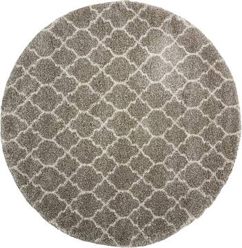 Nourison Amore Beige Round 7 to 8 ft Polypropylene Carpet 96110