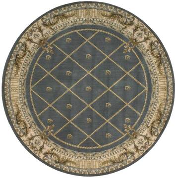 Nourison Ashton House Blue Round 5'6" X 5'6" Area Rug  805-96292