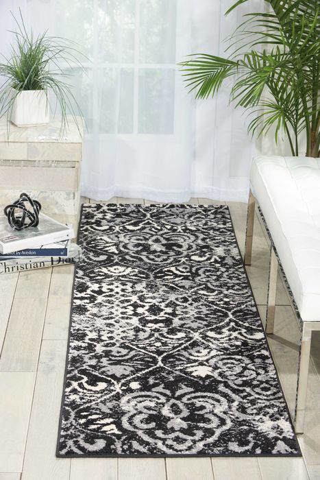 Nourison ATASH Black Runner 22 X 73 Area Rug 99446267207 805-96355 Image 1