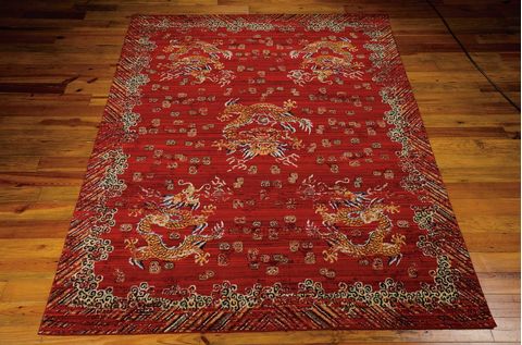 Barclay Butera BBL16 DYNASTY Red 99 X 130 Area Rug 99446275257 805-96508 Image 2