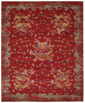 Barclay Butera BBL16 DYNASTY Red 9'9" X 13'0" Area Rug 99446275257 805-96508
