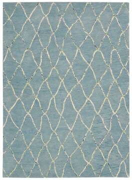 Nourison Intermix Blue Rectangle 8x11 ft Wool Carpet 96532