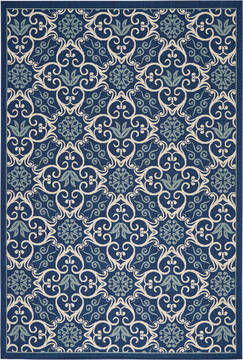 Nourison Caribbean Blue Rectangle 8x10 ft Polypropylene Carpet 96905