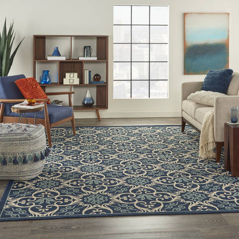 Nourison Caribbean Blue 93 X 129 Area Rug 805-96906 Image 6