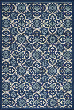 Nourison Caribbean Blue Rectangle 9x13 ft Polypropylene Carpet 96906