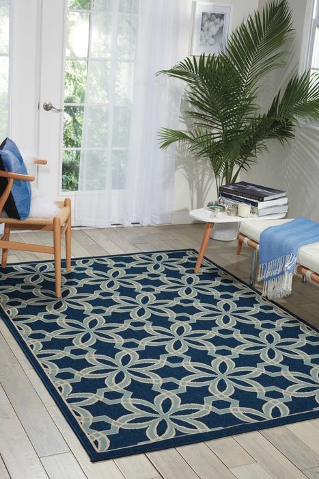 Nourison CARIBBEAN Blue 93 X 129 Area Rug 99446239693 805-96917 Image 1