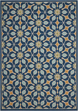 Nourison Caribbean Blue Rectangle 5x7 ft Polypropylene Carpet 96930