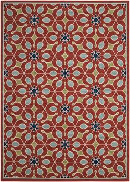 Nourison Caribbean Red Rectangle 5x7 ft Polypropylene Carpet 96934