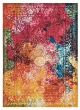 Nourison Celestial Multicolor Rectangle 5x7 ft Polypropylene Carpet 96980
