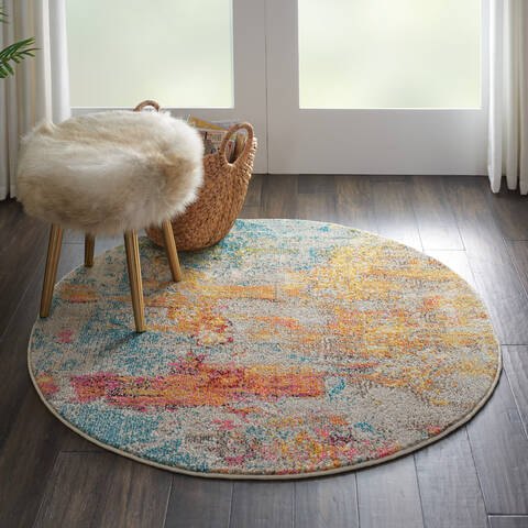 Nourison Celestial Multicolor Round 53 X 53 Area Rug 805-96985 Image 3