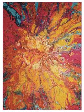 Nourison Celestial Multicolor Rectangle 4x6 ft Polypropylene Carpet 96990