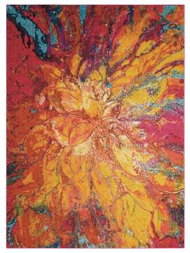 Nourison Celestial Multicolor Rectangle 5x7 ft Polypropylene Carpet 96991