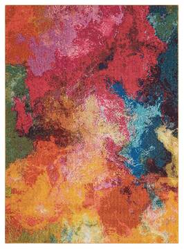Nourison Celestial Multicolor Rectangle 5x7 ft Polypropylene Carpet 96994