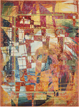 Nourison Celestial Multicolor Rectangle 8x10 ft Polypropylene Carpet 97001