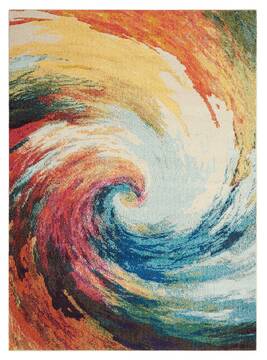 Nourison Celestial Multicolor Rectangle 4x6 ft Polypropylene Carpet 97002