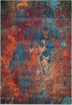 Nourison Celestial Blue Rectangle 4x6 ft Polypropylene Carpet 97005