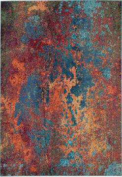 Nourison Celestial Blue Rectangle 8x10 ft Polypropylene Carpet 97007