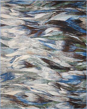 Nourison Chroma Blue Rectangle 8x11 ft Wool Carpet 97011