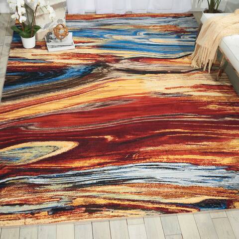 Nourison Chroma Red 79 X 99 Area Rug 805-97025 Image 3