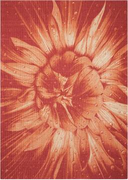 Nourison Coastal Red Rectangle 10x13 ft Polyester Carpet 97039