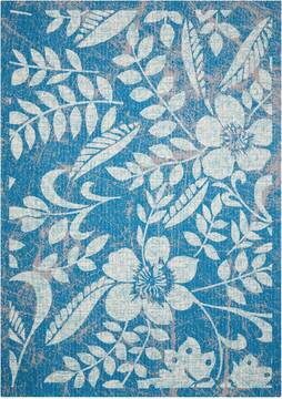 Nourison Coastal Blue Rectangle 5x7 ft Polyester Carpet 97043