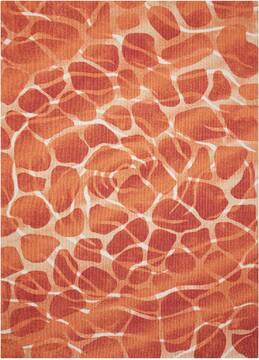 Nourison Coastal Orange Rectangle 5x7 ft Polyester Carpet 97061