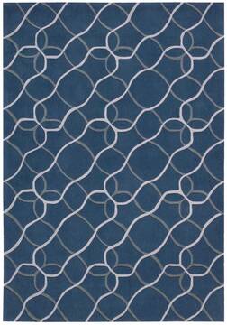 Nourison Contour Blue Rectangle 7x9 ft Polyester Carpet 97227