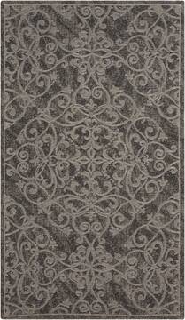 Nourison Damask Grey Rectangle 2x4 ft Polyester Carpet 97328