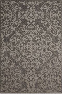 Nourison Damask Grey Rectangle 5x7 ft Polyester Carpet 97329