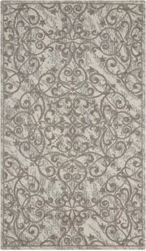 Nourison Damask Beige Rectangle 2x4 ft Polyester Carpet 97331