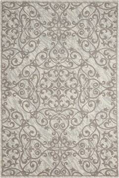 Nourison Damask Beige Rectangle 8x10 ft Polyester Carpet 97333