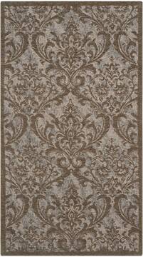 Nourison Damask Grey Rectangle 2x4 ft Polyester Carpet 97337
