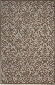 Nourison Damask Grey Rectangle 5x7 ft Polyester Carpet 97338