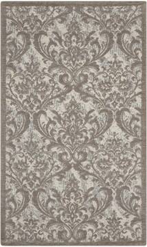 Nourison Damask Beige Rectangle 2x4 ft Polyester Carpet 97340